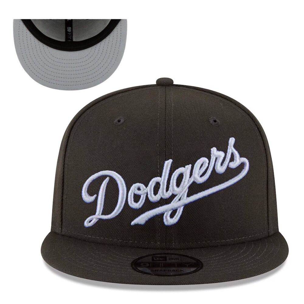 Los Angeles Dodgers New Era 9FIFTY Script Logo Snapback Hat Black MLB Cap